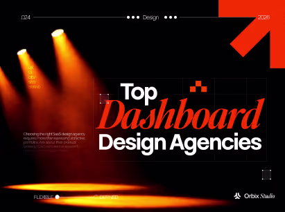 Top dashboard design agencies guide cover by Orbix Studio