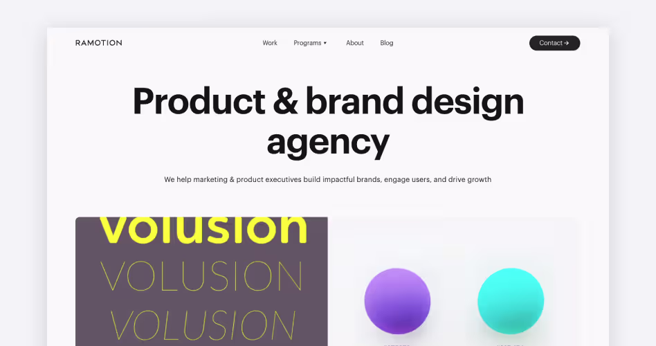 Ramotion web design agency homepage — product and brand design agency featured in the top web design companies guide