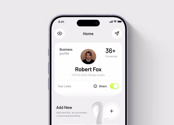 NexCard digital payment and contact sharing app UI/UX design case study header banner by Orbix Studio