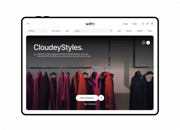 Wink premium fashion e-commerce website homepage redesign by Orbix Studio
