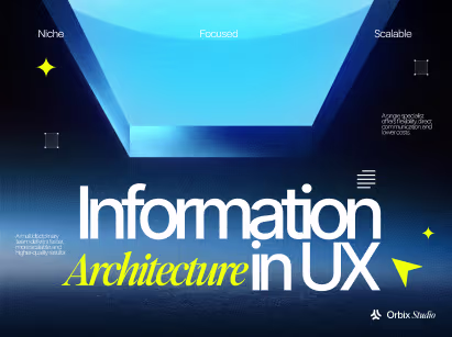 Thumbnail for a practical guide to information architecture in UX, branded by Orbix Studio