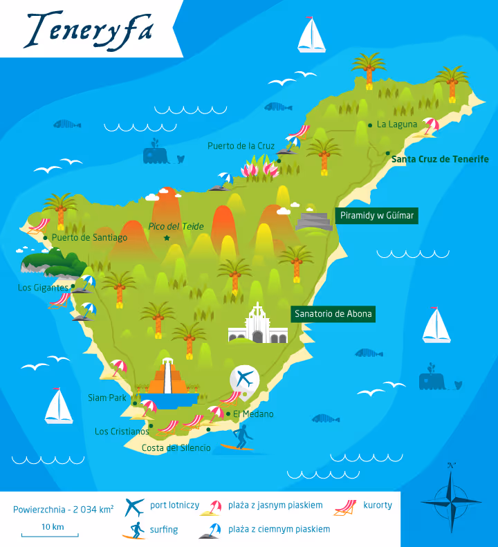 wyspy kanaryjskie teneryfa mapa
