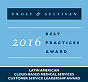 Capa do relatório Frost & Sullivan 2016 Best Practices para serviços de nuvem latino-americanos com prêmio de liderança.