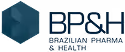 Logotipo da BPSH Brazilian Pharma Solutions com símbolo hexagonal azul ao lado do nome.