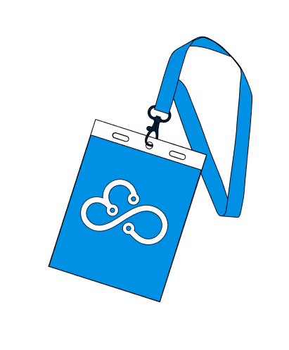 Illustration of name tag with Medcloud logo
