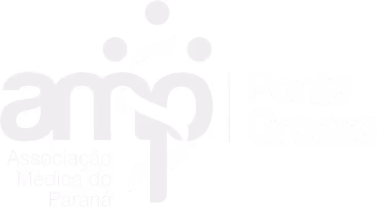 Logotipo da Associação Médica do Paraná com design estilizado e texto Ponta Grossa em verde.