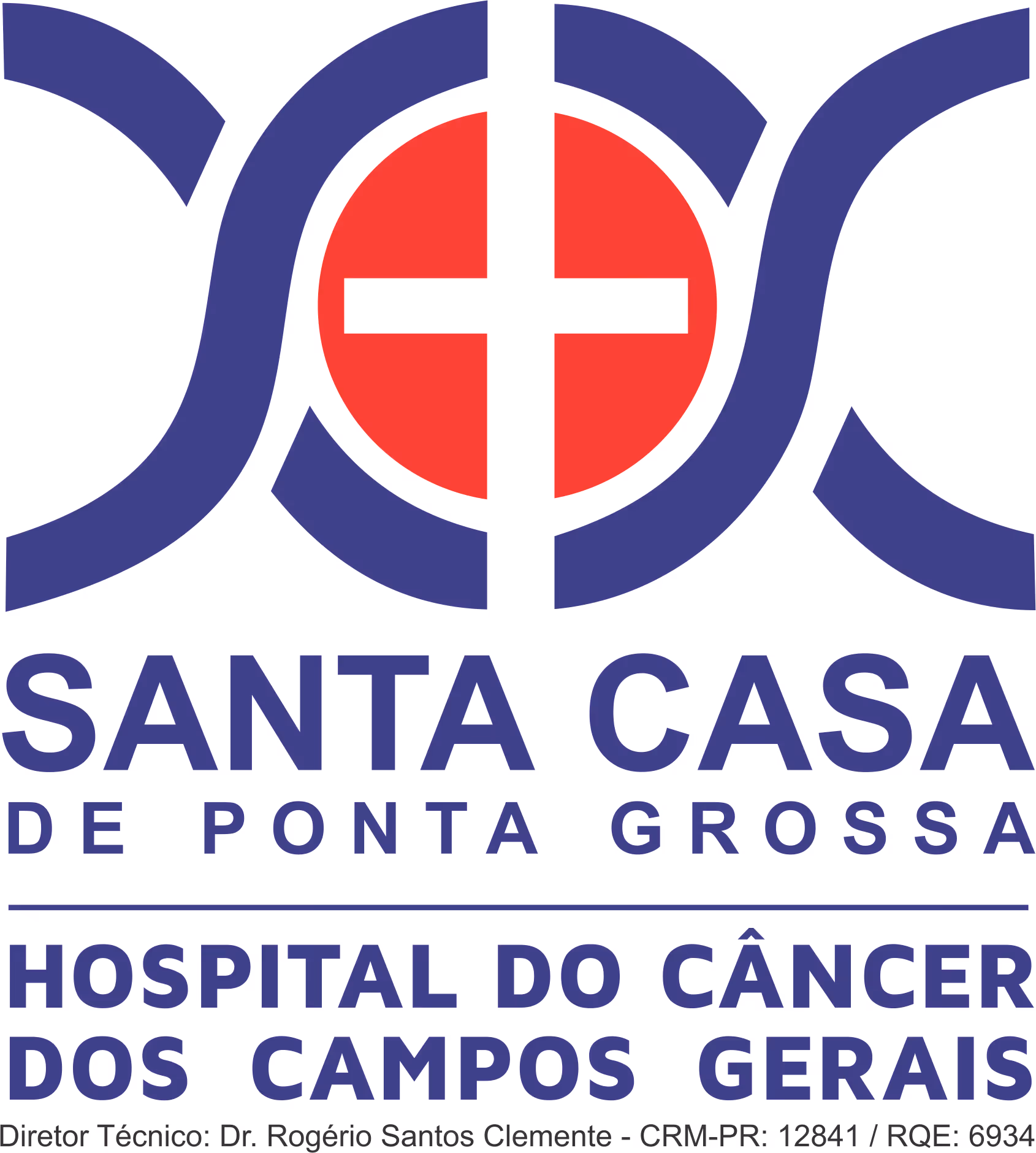 Logotipo da Santa Casa de Ponta Grossa, Hospital do Câncer dos Campos Gerais.