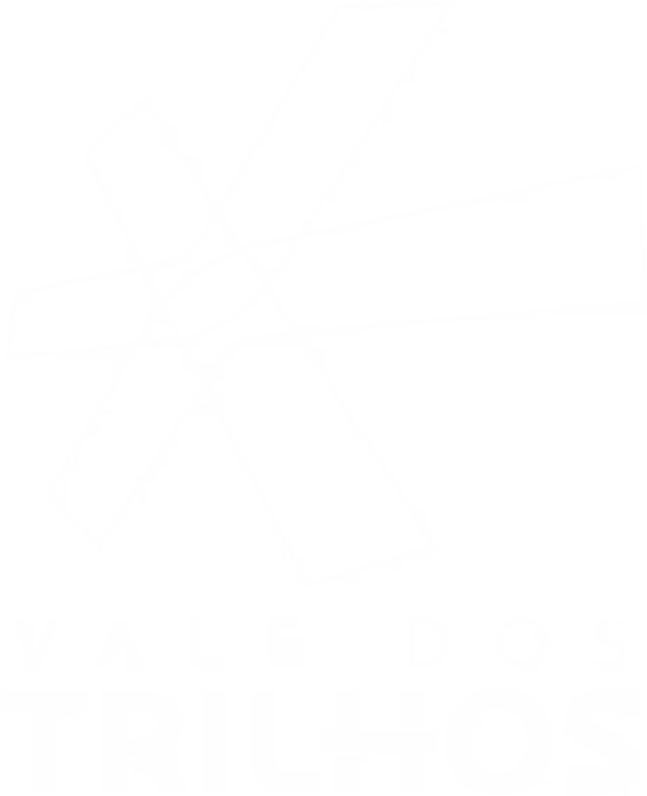 Marca d'água branca com o texto estilizado 'Vale dos Trilhos'.