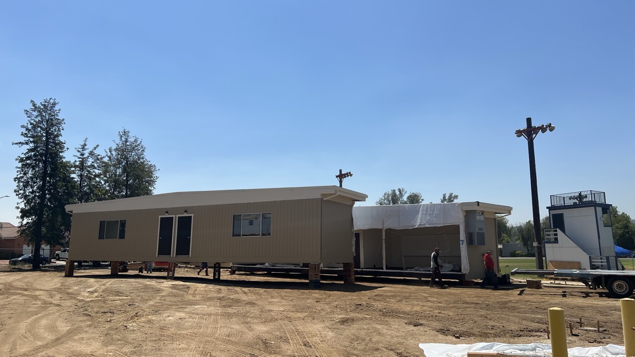 Completed modular classroom building at California Lutheran High School