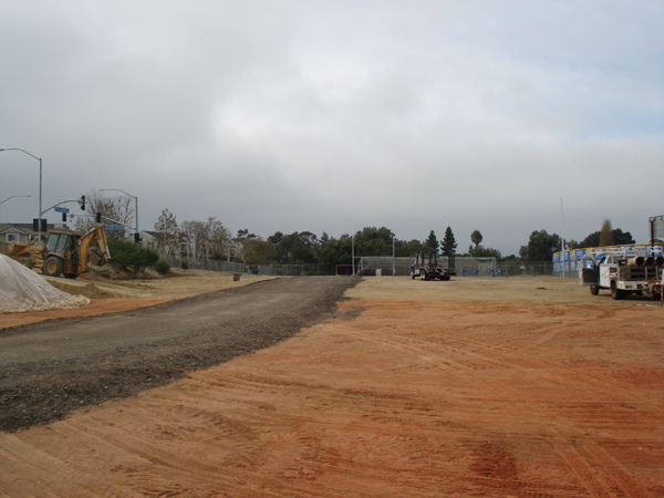 Graded work area at the school ahead of the modular install