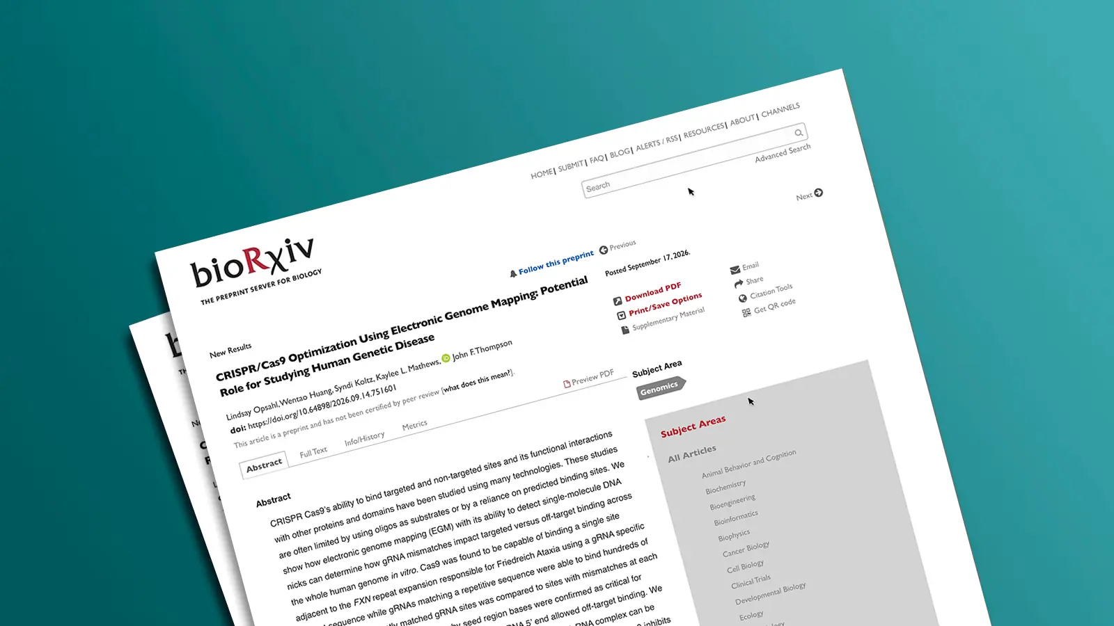 CRISPR/Cas9 Optimization Using Electronic Genome Mapping: Potential Role for Studying Human Genetic Disease