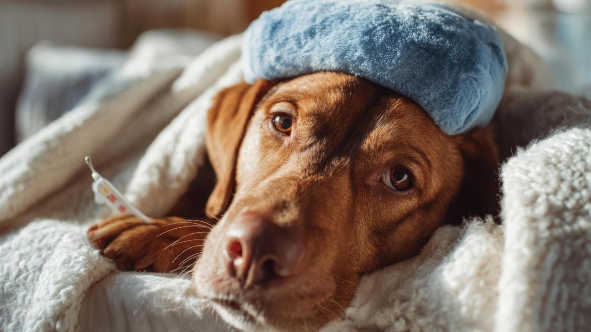 a dog with a fever example