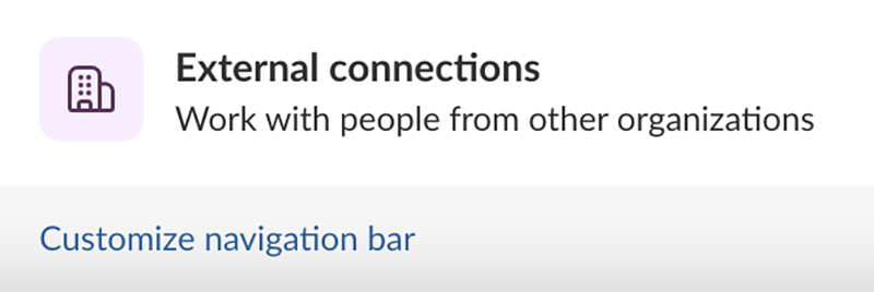 Slack navigation bar allowing users to customize the navigation.