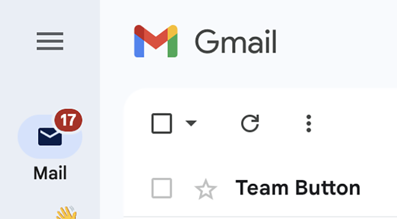 Badge on your Gmail inbox displays that you have 17 unread emails.