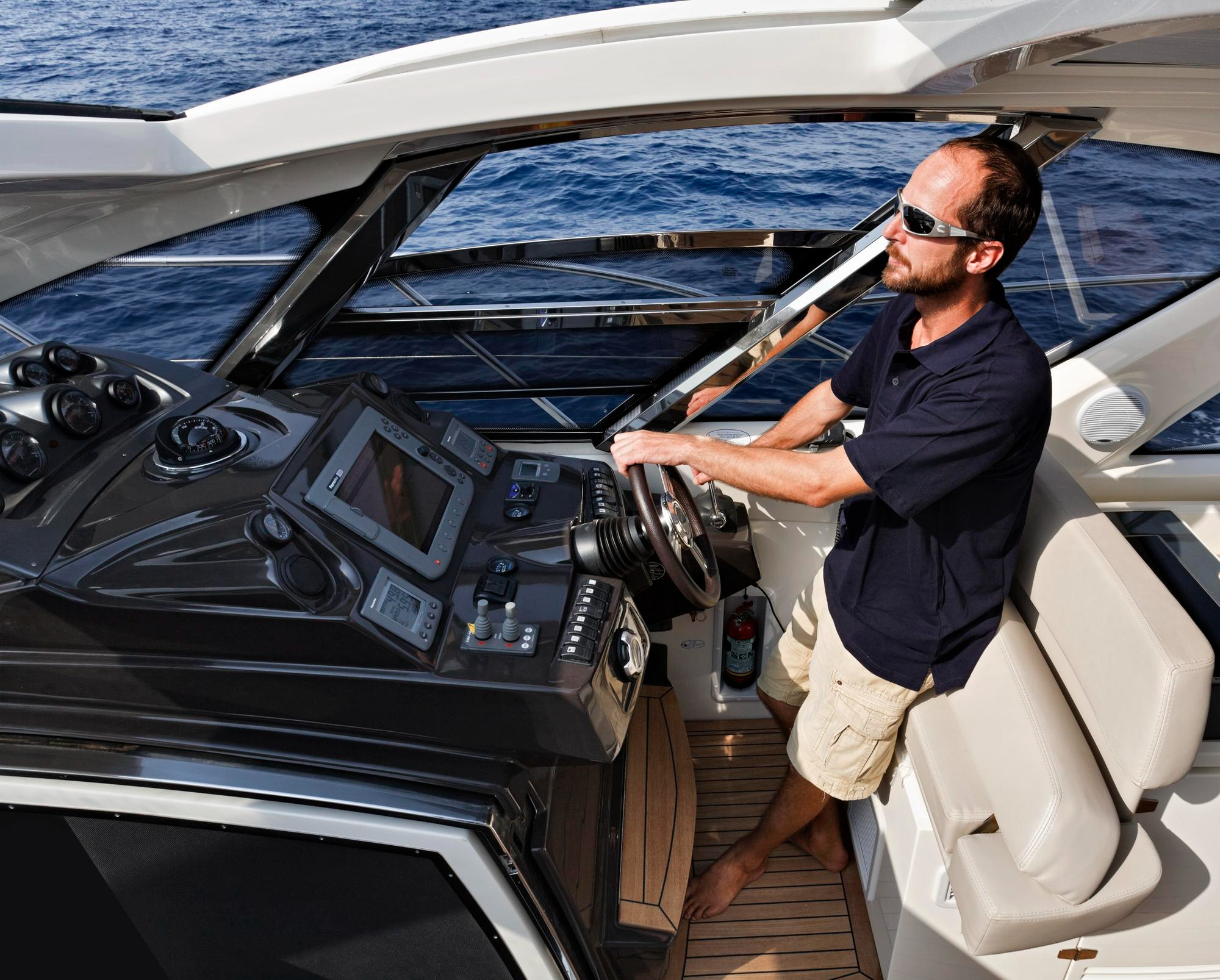 yacht captain driving