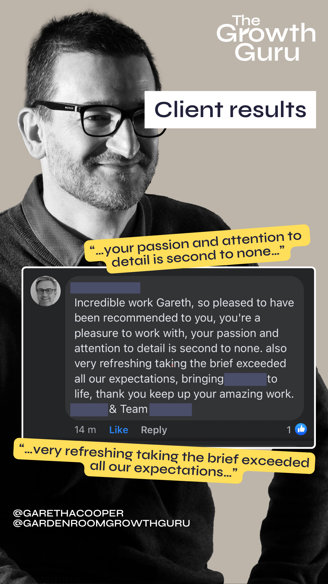 Client results “...very refreshing taking the brief exceeded all our expectations...."