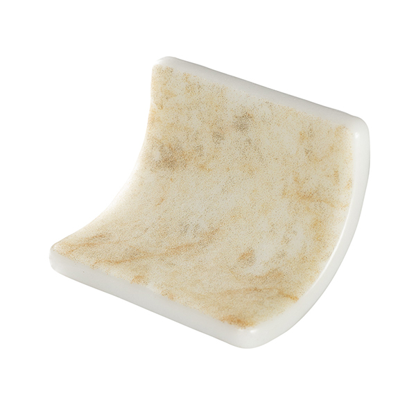 Zen Sandstone warm beige matte marbled corner trim piece for pools by Ezarri