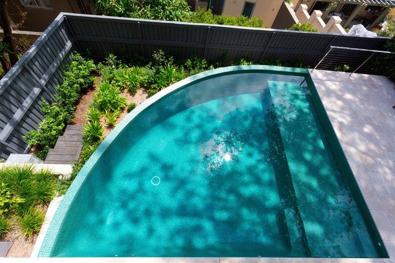 Niebla 86-B blue-green teal 50mm glass mosaic pool tile by Ezarri