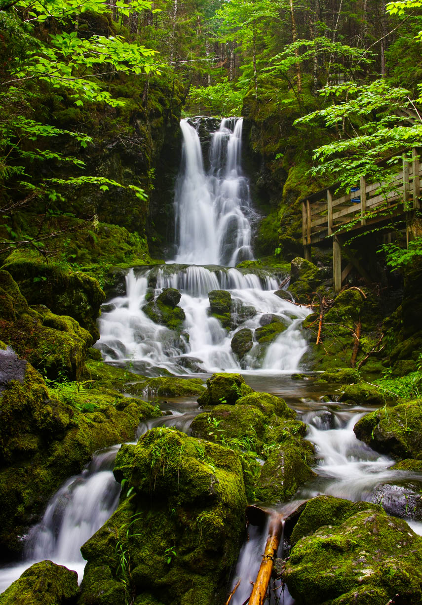 This image shows a beautiful waterfall that is on the east coast in the Bay of Fundy area of New Brunswick, Canada. This image was captured during an east coast road trip during the summer of 2021.