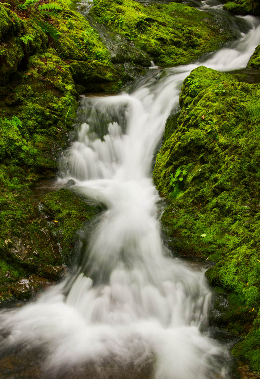 A small waterfall photographed on the east coast of Canada