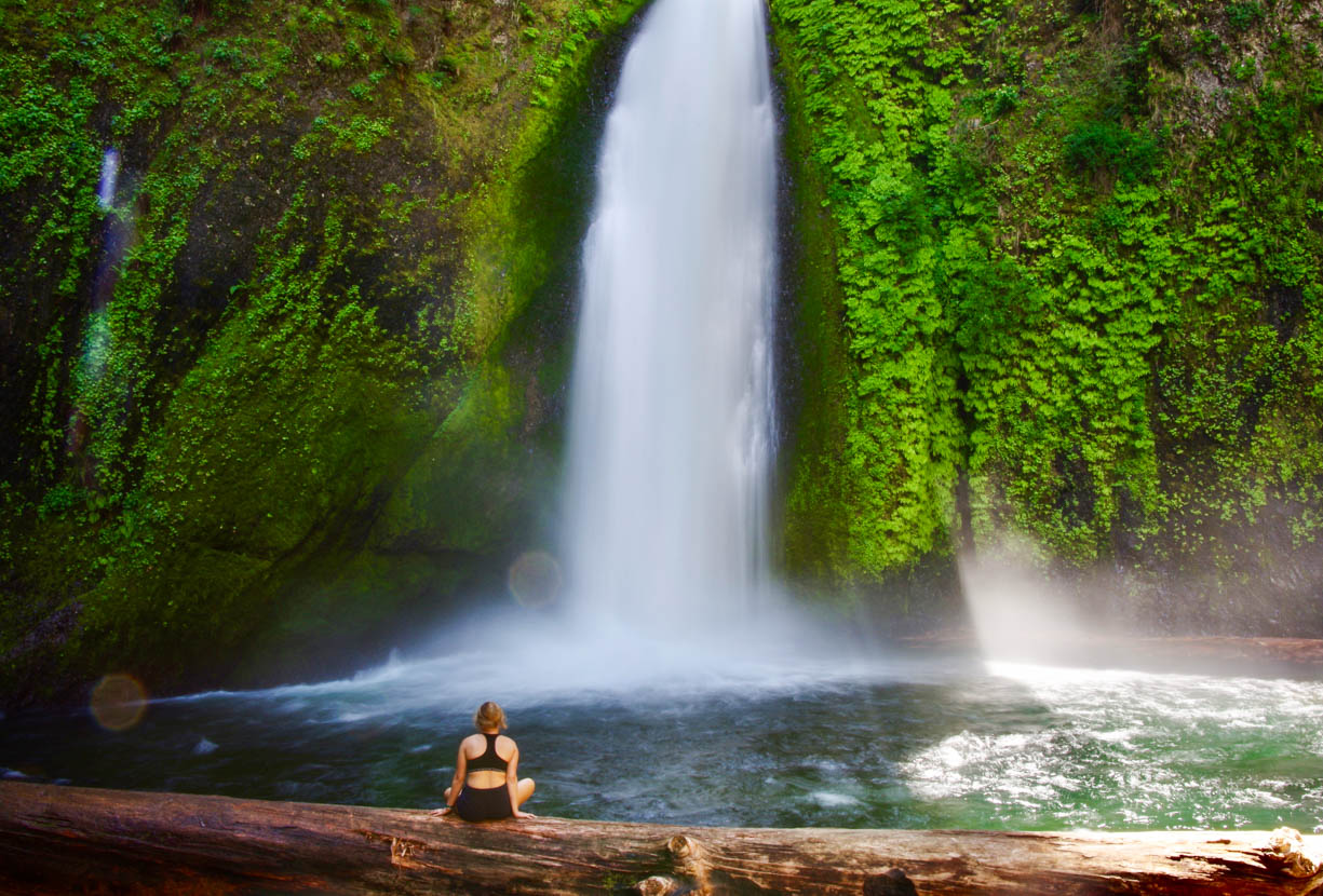 The image "Water Angel", captures a majestic waterfall near Hood River, OR, and a Water Angel. The lady in the photo is a close friend who loves water. When she first saw the falls, she knew she had to get as close as possible to enjoy the tranquility and peacefulness the environment gives her, while also knowing she was in a place that she could call home. 