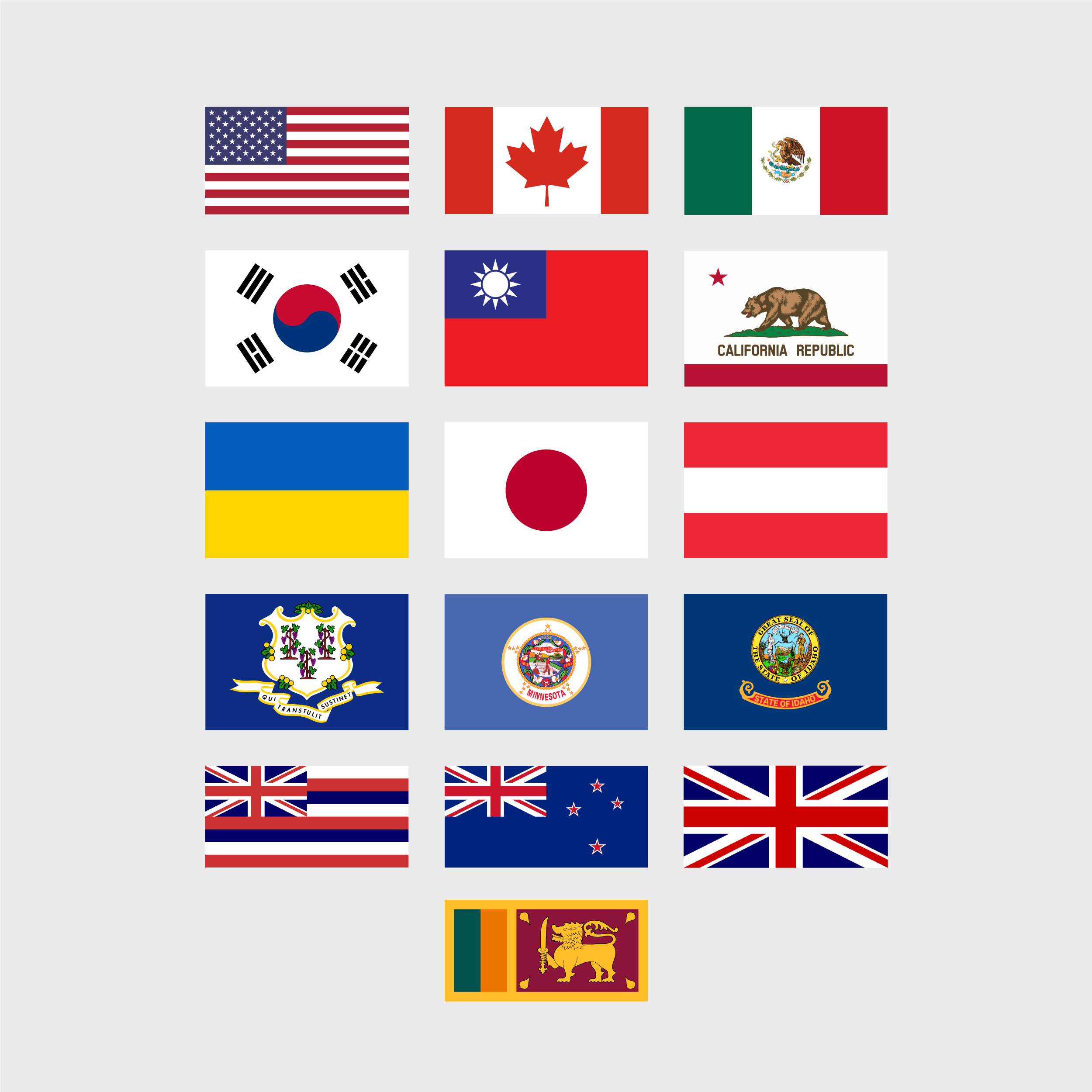 National flags of our designers