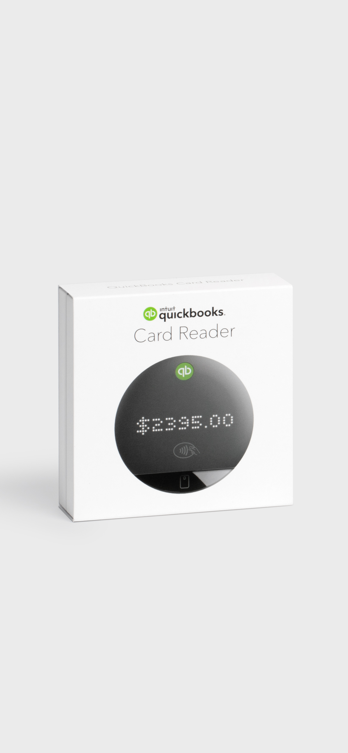 Front view of Quickbooks Reader Packaging.