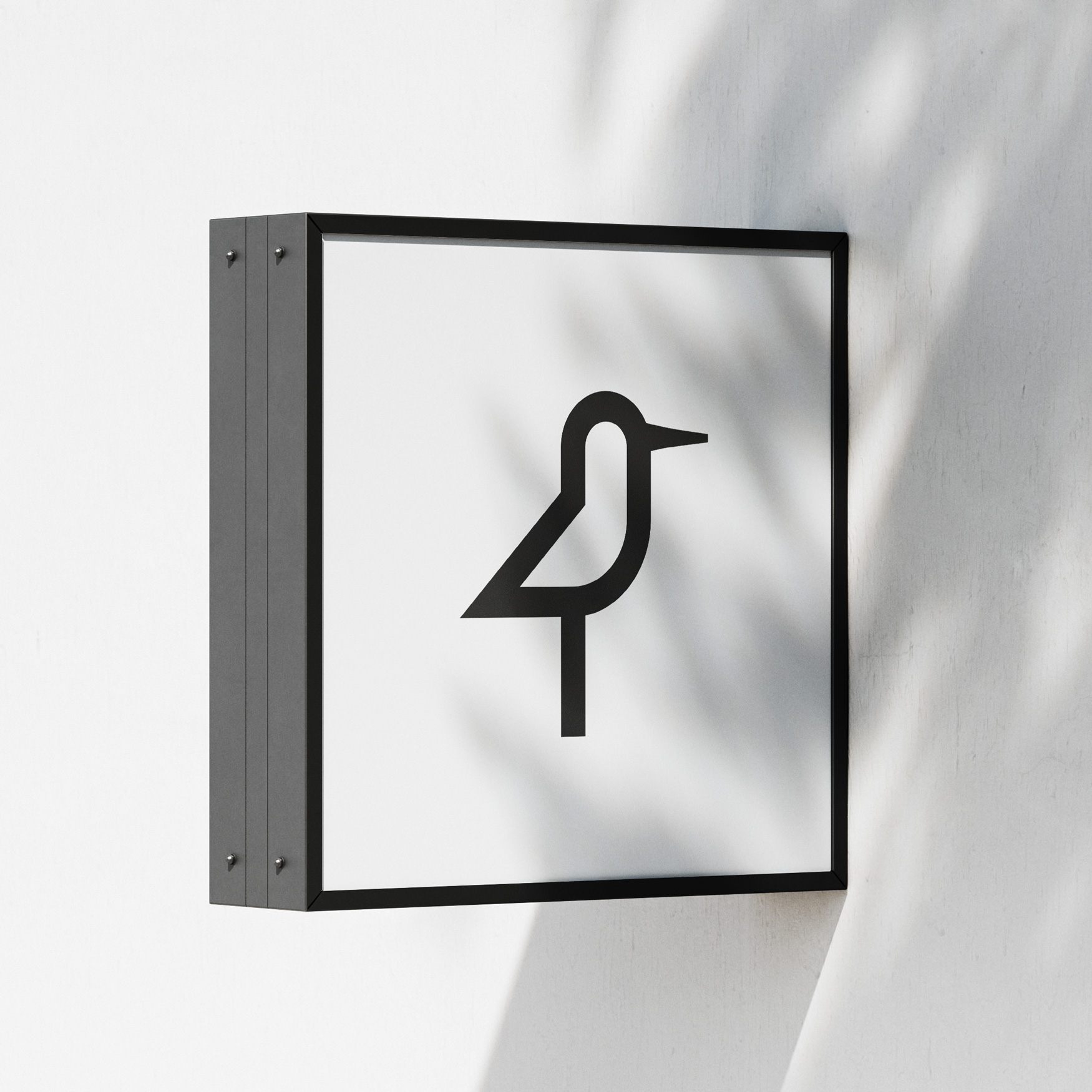 Shorebird brand mockup on a sign.