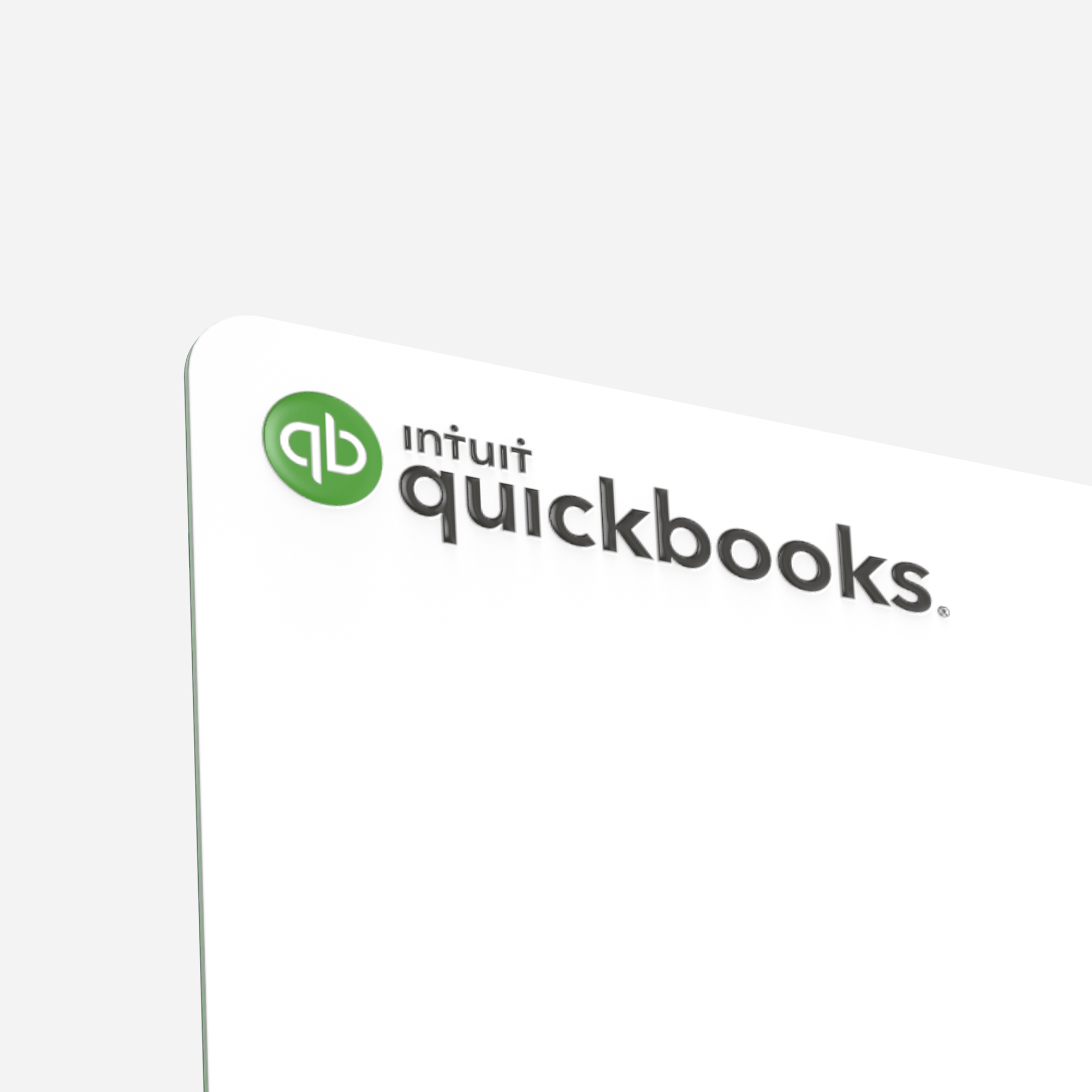 Corner logo detail from Quickbooks Debit Card.