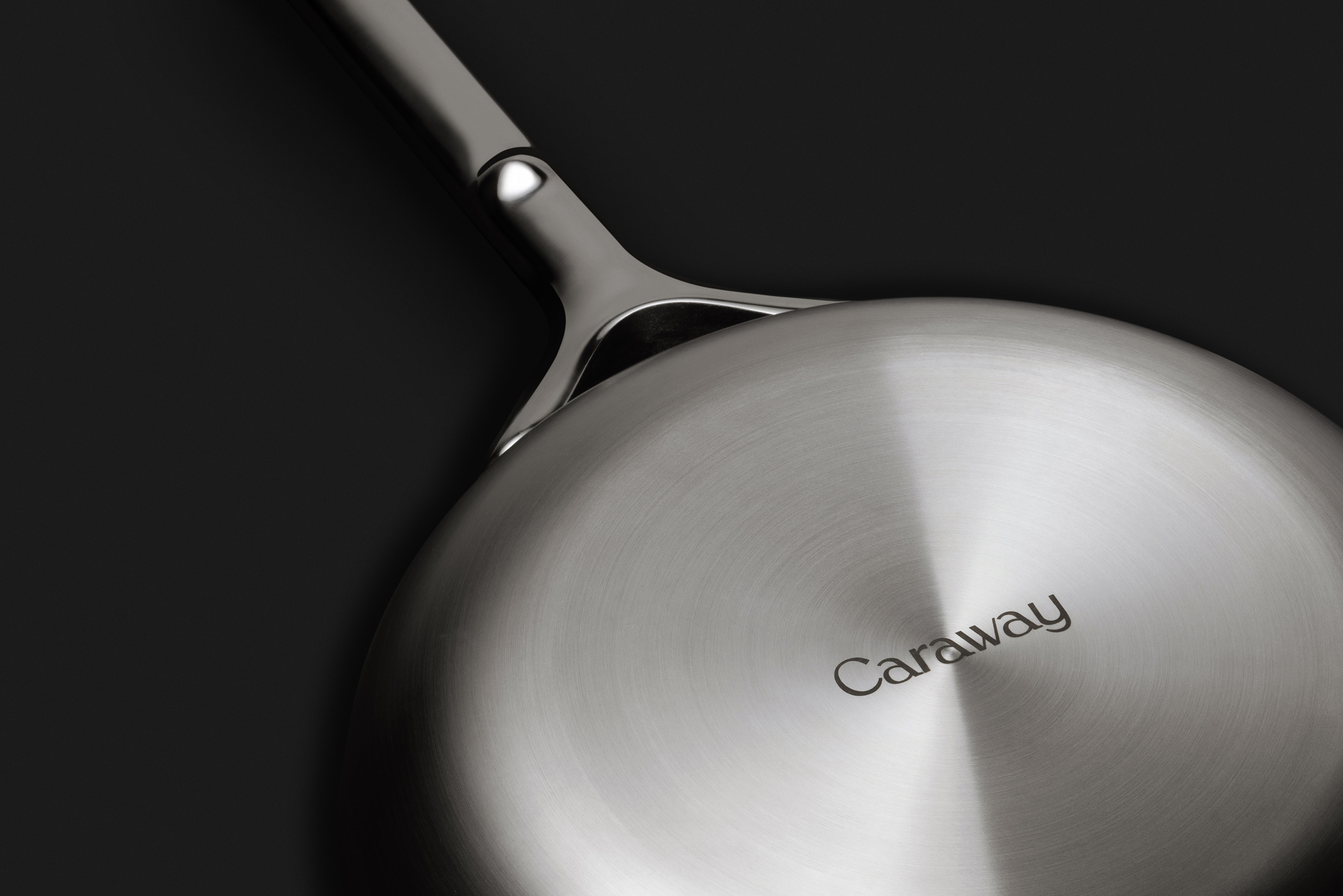 Caraway Stainless Cookware bottom detail.