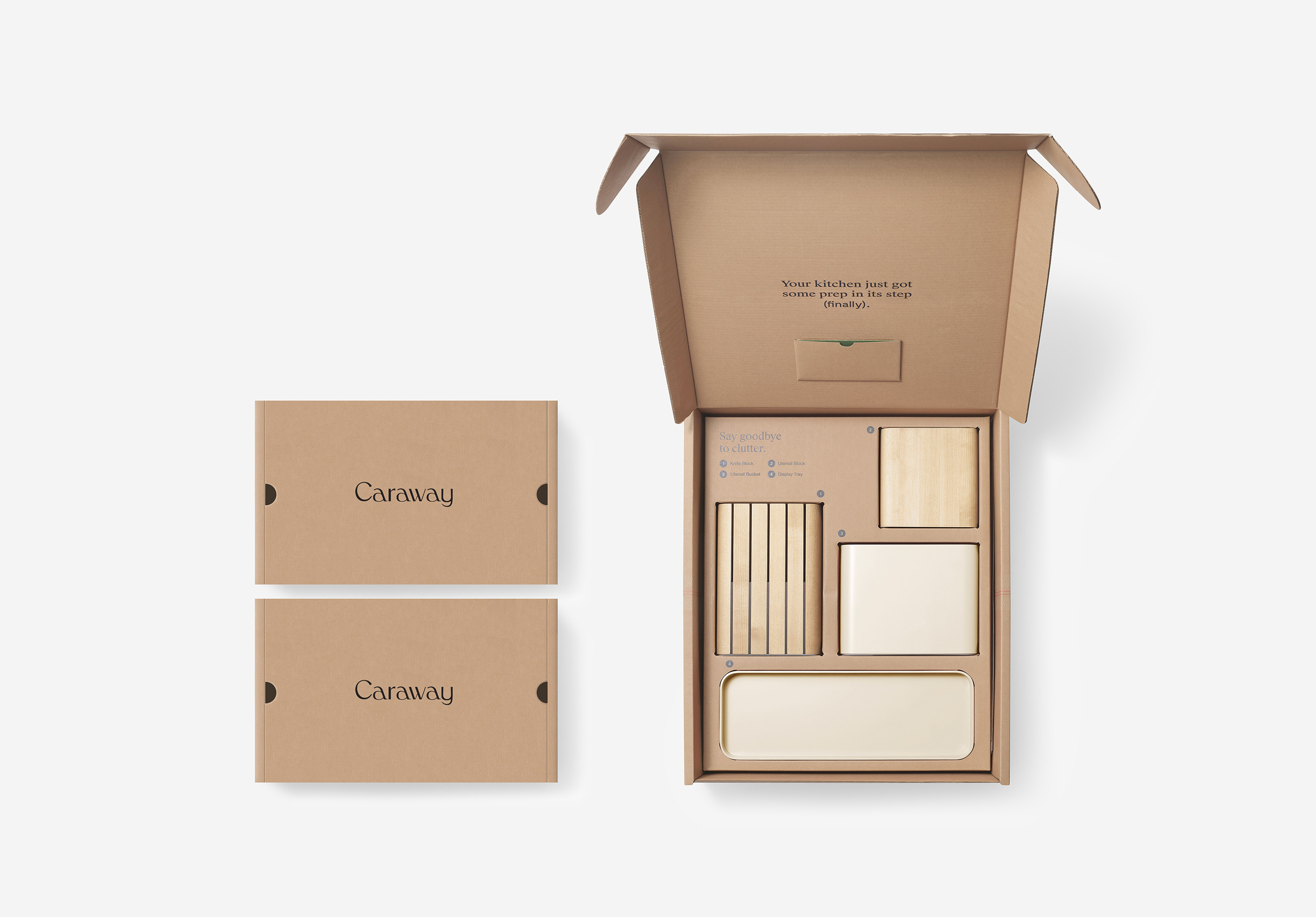 Caraway Prepset Packaging overview.