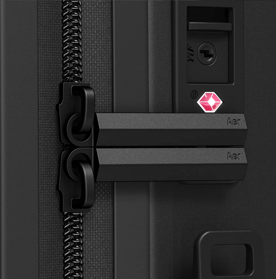 Zipper pull detail of Aer Carry-on.