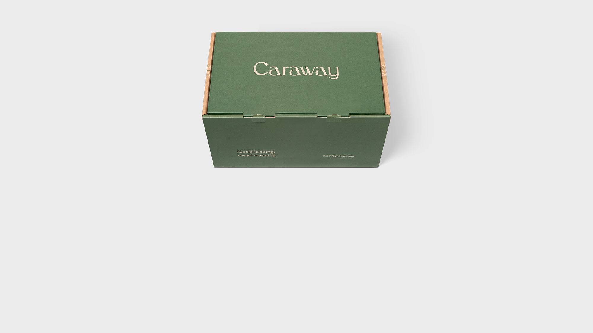 Opening sequence for Caraway Cookware Packaging.
