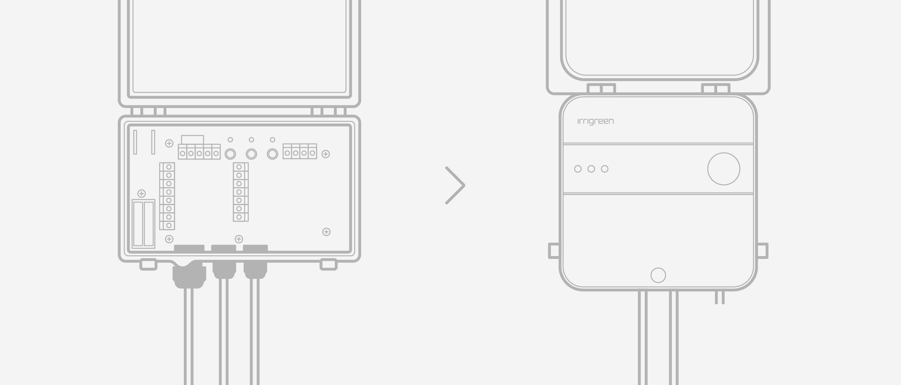 Comparison of the interior of irrigreen Controllers.