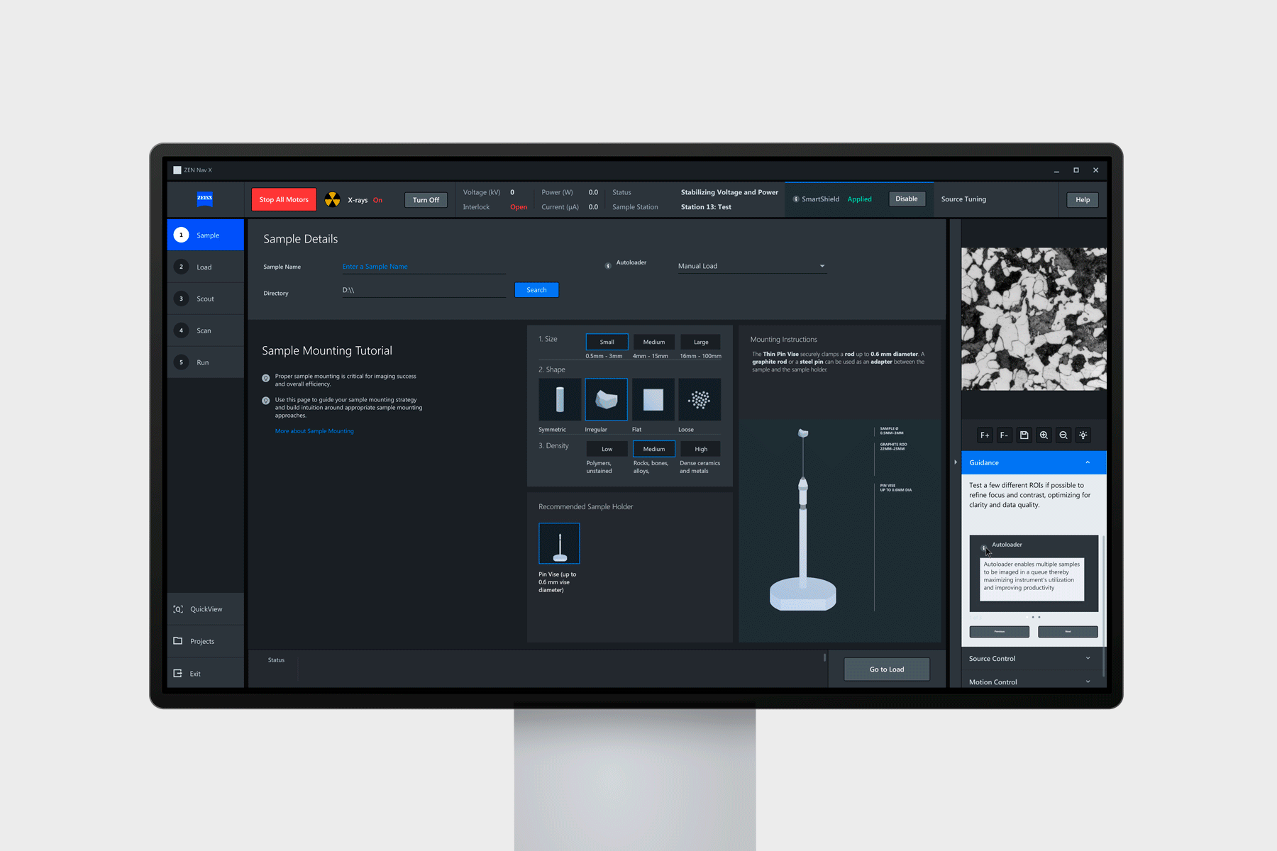 Monitor mockup of Zeiss Nav X in use.