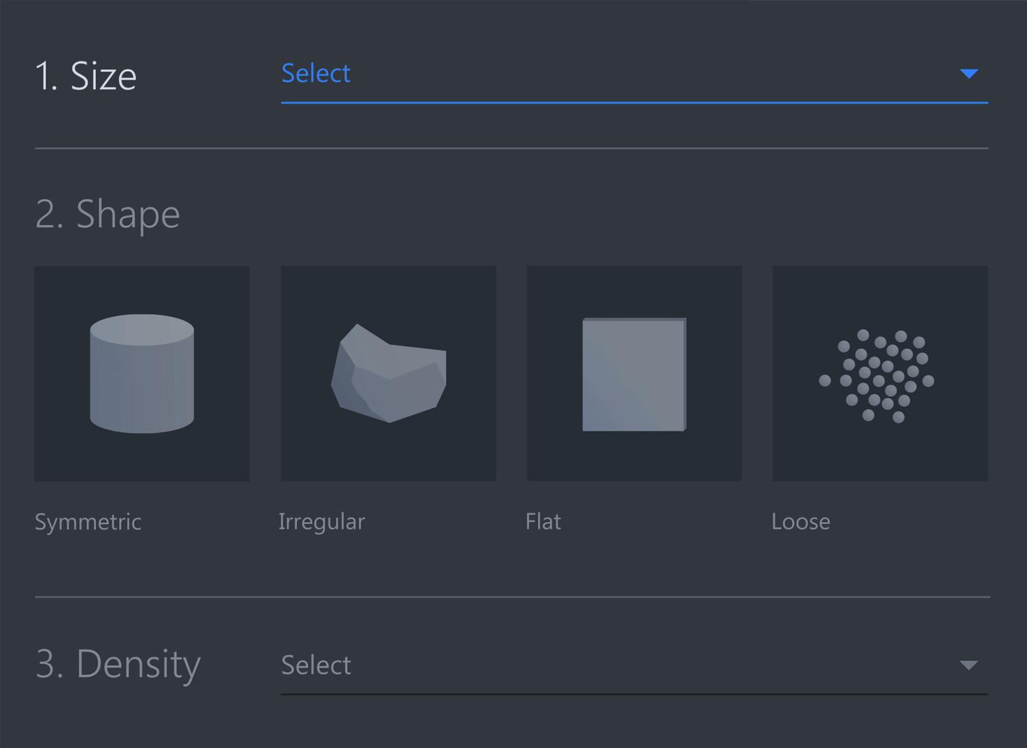 Shape selection animation.