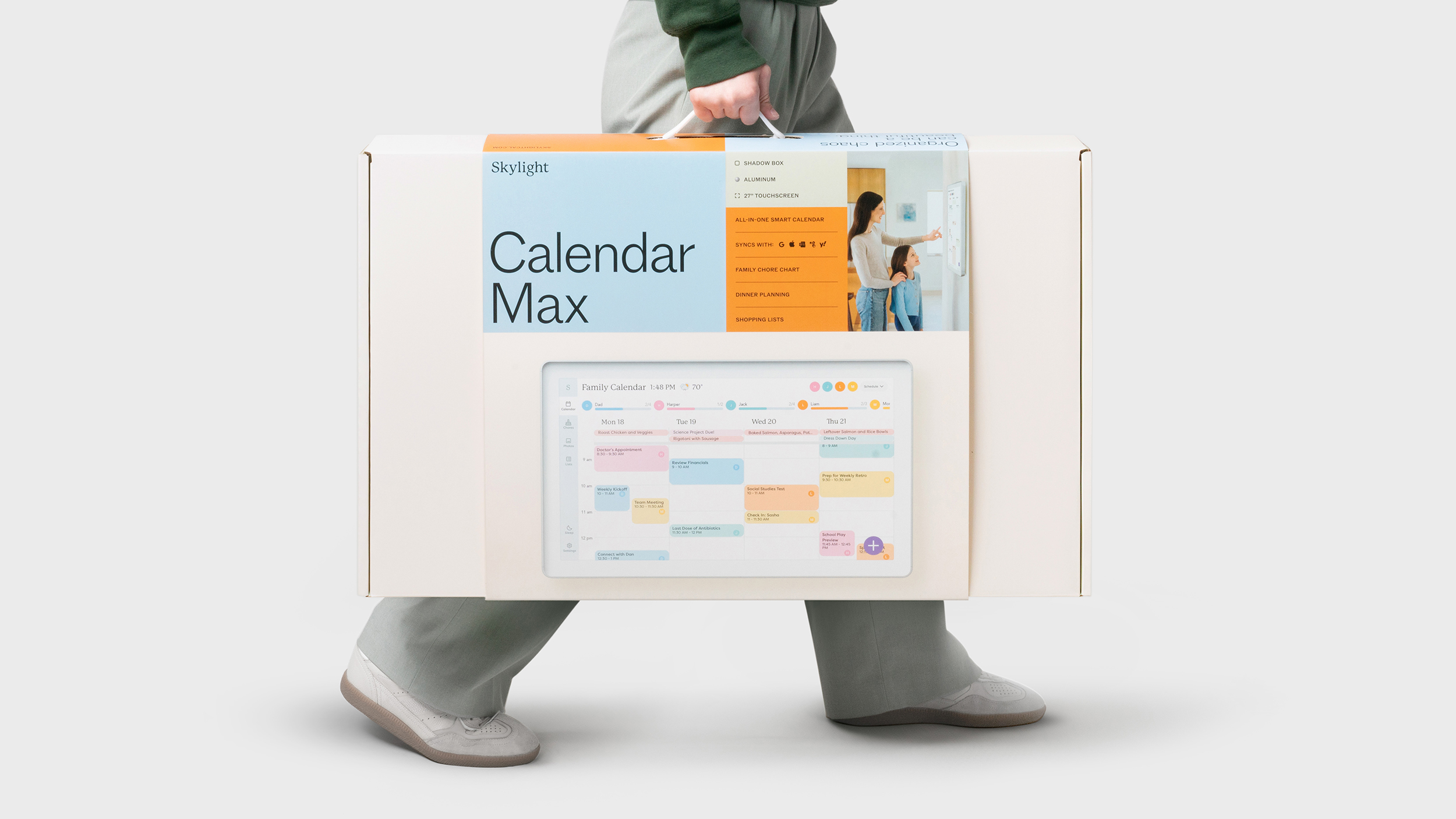 Skylight Cal Max packaging being carried by the handle.