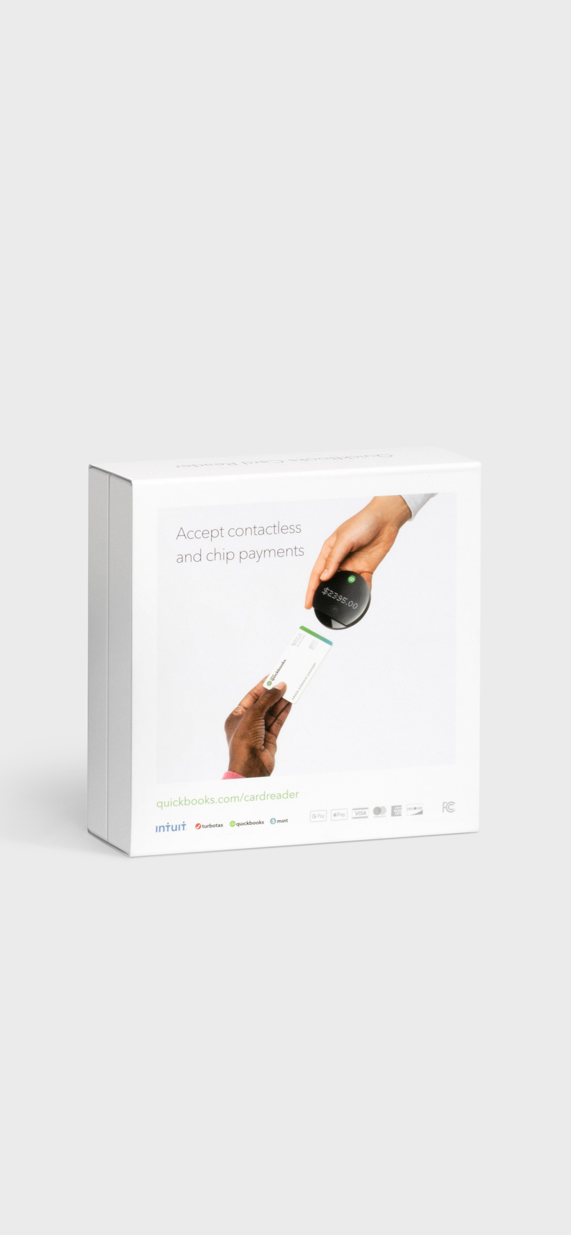 Rear view of Quickbooks Reader Packaging.