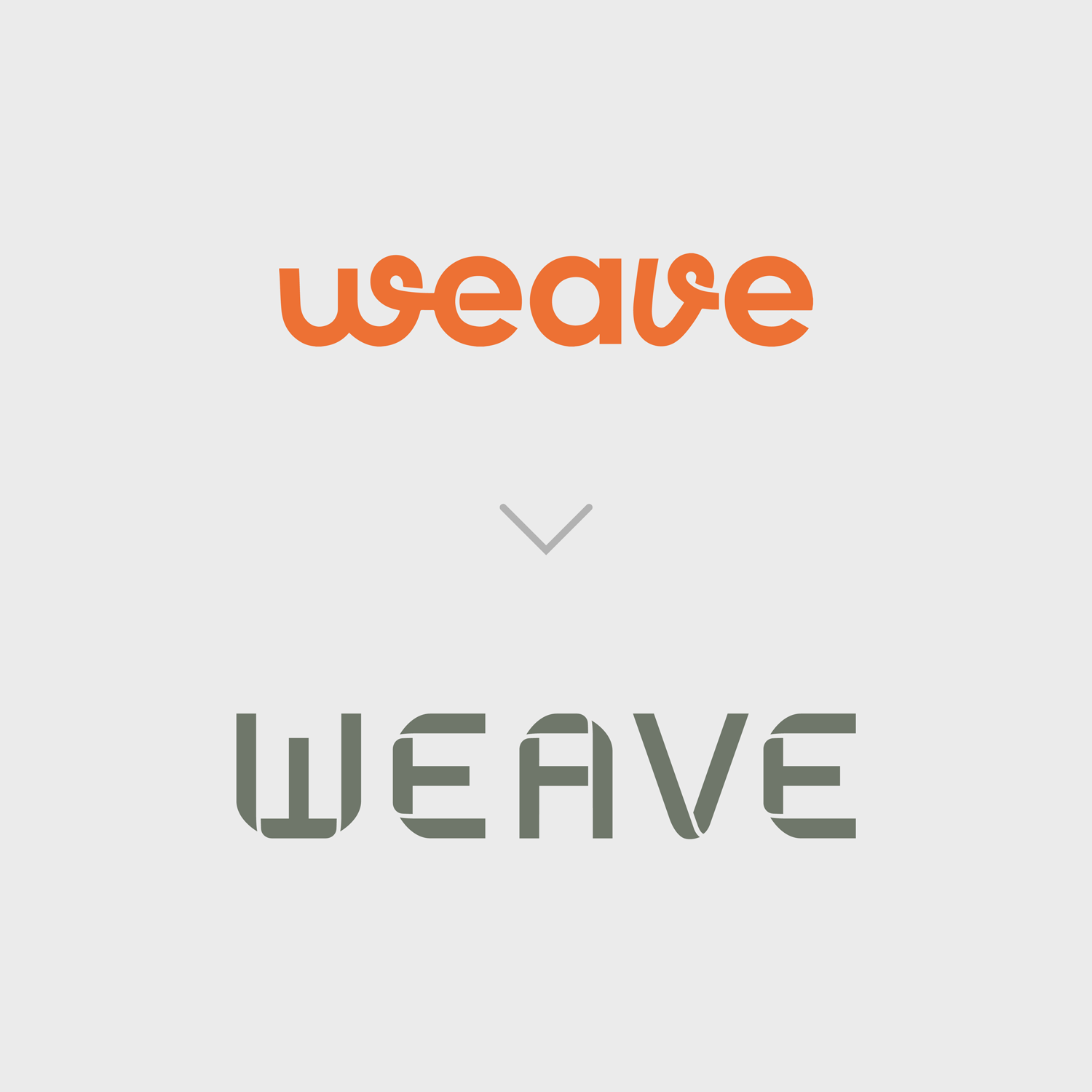 Weave logo before and after.