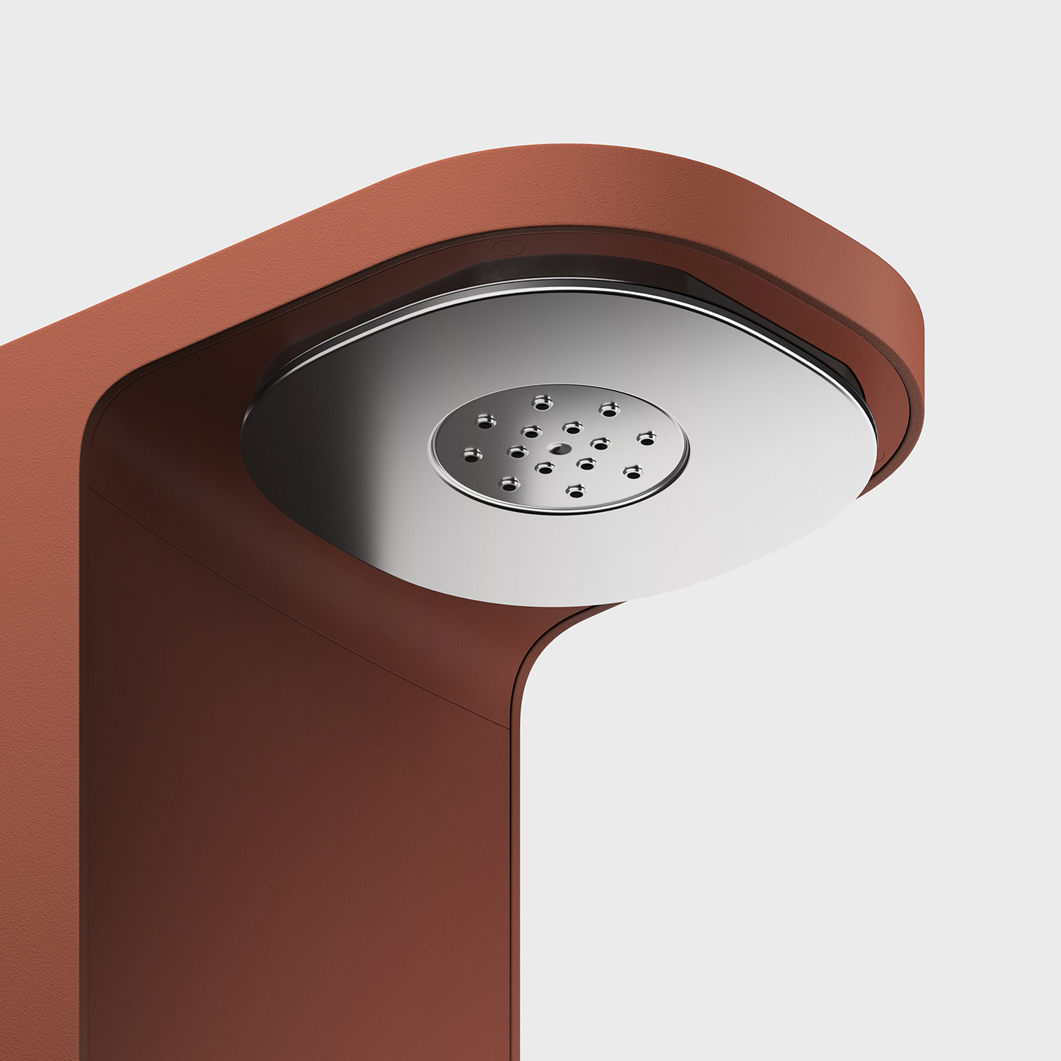 Shower head detail on the Caraway Coffee Maker.