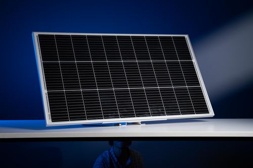 BuildCam dual camera monitoring system with upgraded 120 watt solar panel mounted on weatherproof housing