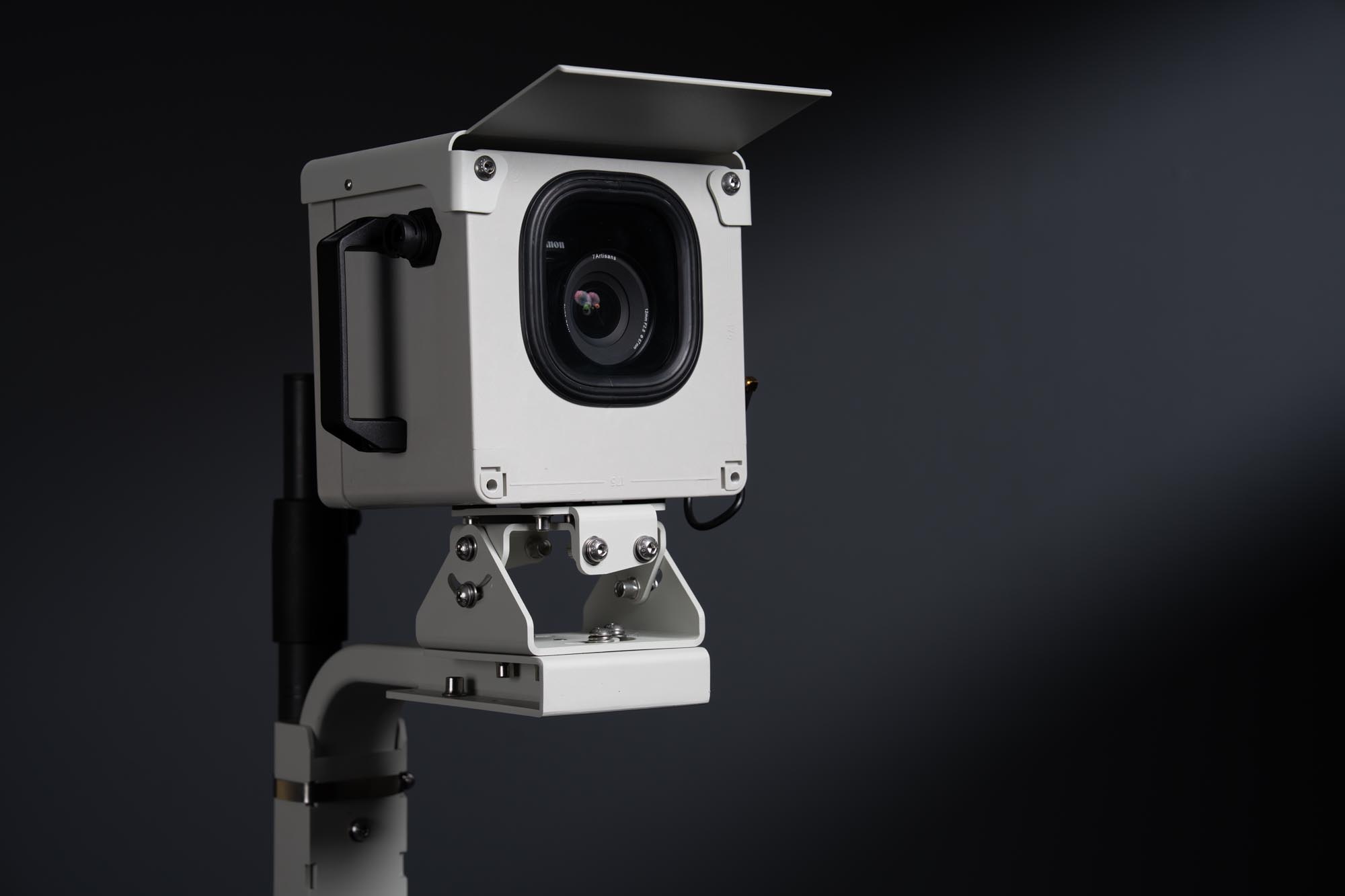 BuildCam camera unit with weatherproof housing for construction site time-lapse
