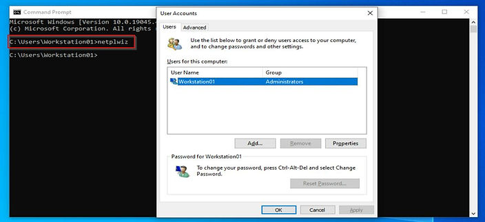 Netplwix User Accounts Panel