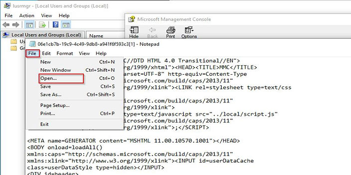 Source code related to user management.