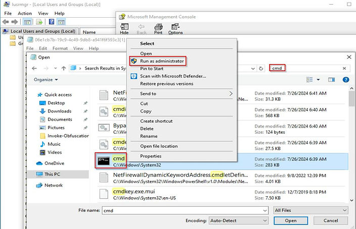 Running CMD.exe as administrator