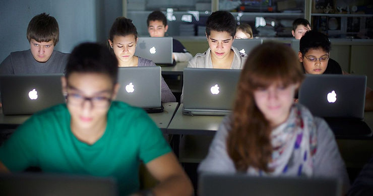 School kids at computers