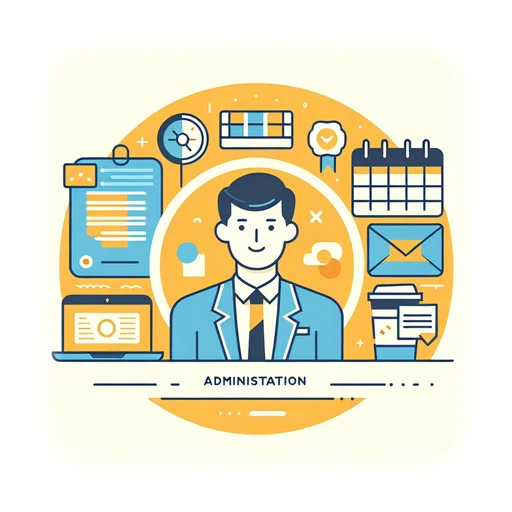 Professional workplace scene showing a Administration Assistant working in a modern Professional Services environment. The image represents the professional setting and responsibilities of the role.