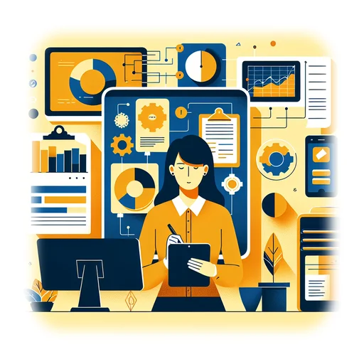 Professional workplace scene showing a Chief Operating Officer working in a modern Professional Services environment. The image represents the professional setting and responsibilities of the role.