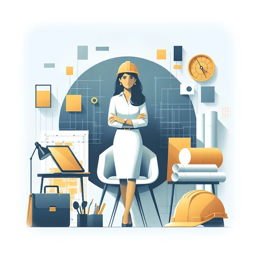 Professional workplace scene showing a Construction Project Manager working in a modern Construction environment. The image represents the professional setting and responsibilities of the role.