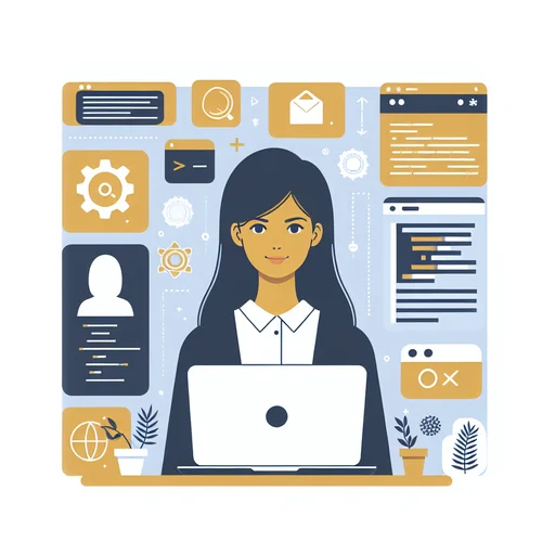 Professional workplace scene showing a Frontend Developer working in a modern Technology environment. The image represents the professional setting and responsibilities of the role.